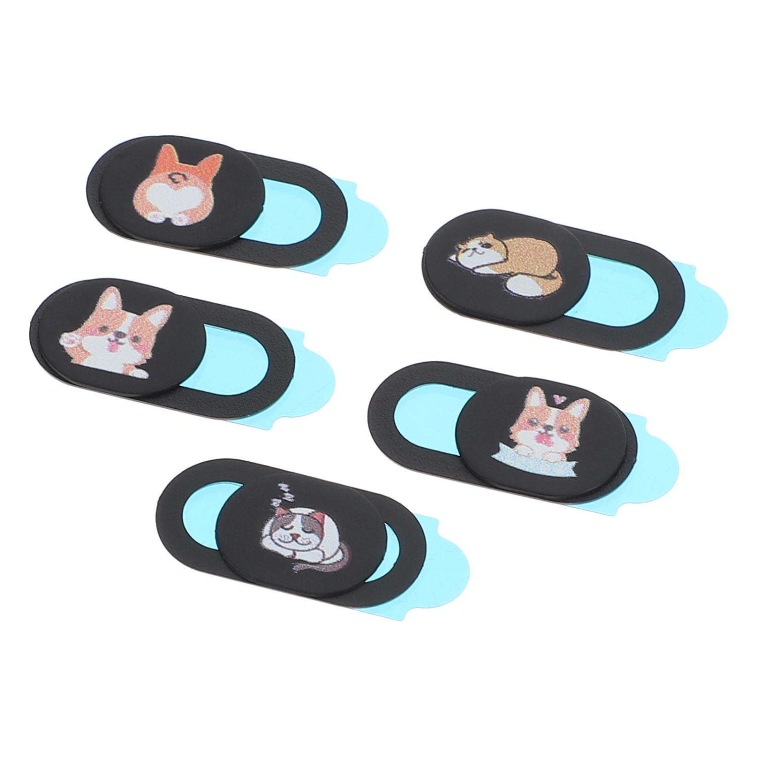 5Pcs Cat Pattern Camera Slide Cover Notebook Webcam Cover Privacy Protector