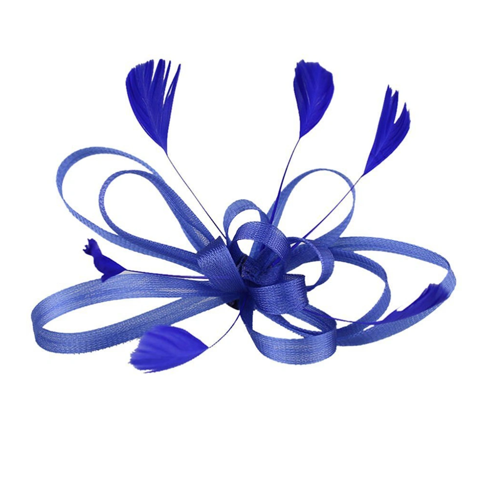 Wedding BridalFascinator Hair Clip Brooch Pin Hair Accessory (Royal Blue)