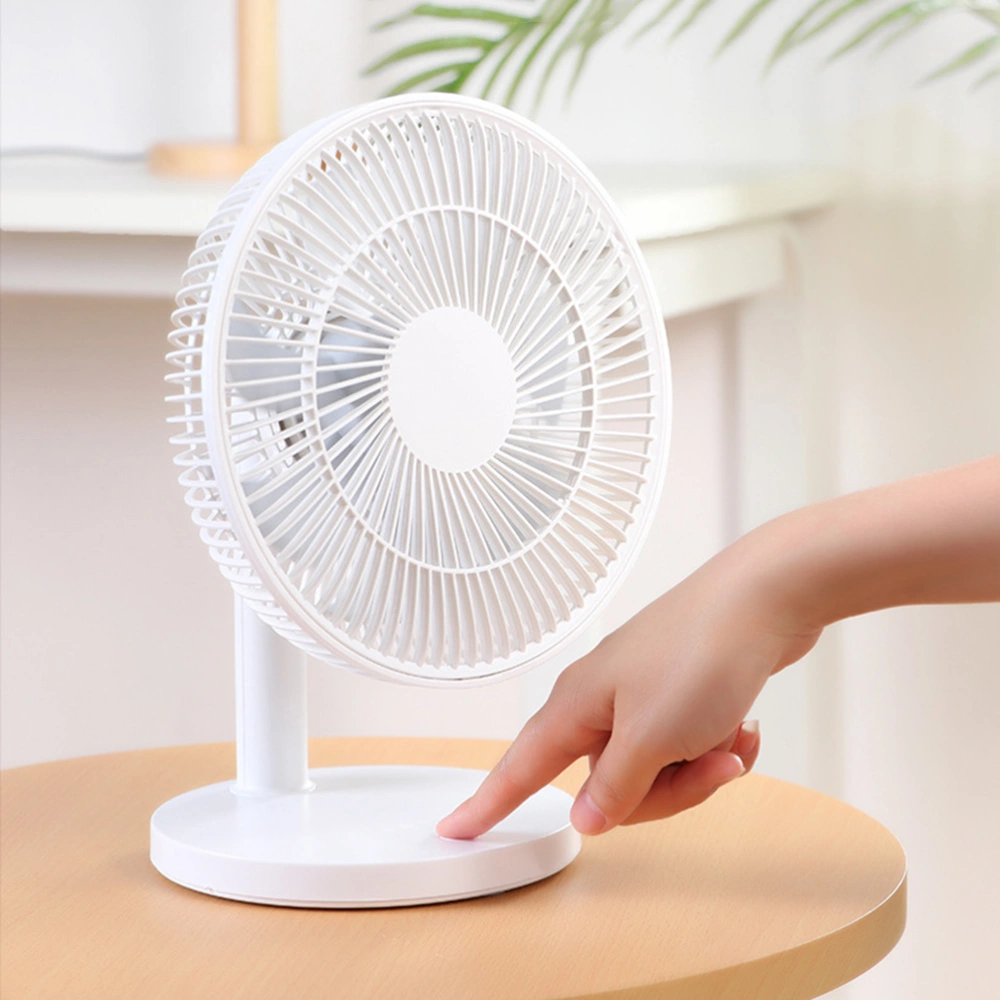 1Pc Small Desktop Fan USB Charging Fan Practical Air-Circulator Summer Supplies without Battery for Office (White)