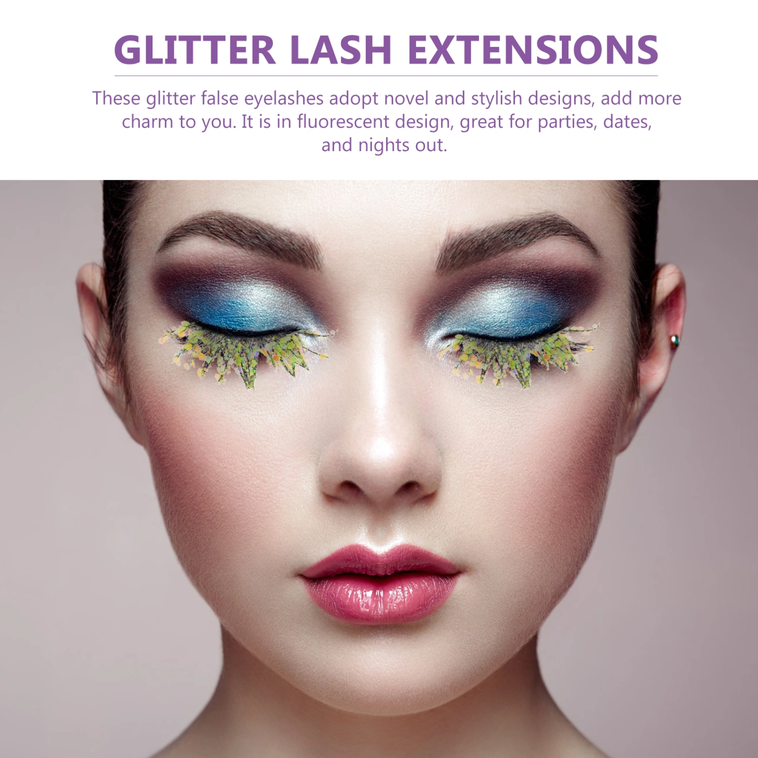 5 Pairs False Eyelashes Fake Lashes Glitter Colored Lashes Fluorescent 3D Eyelashes (5 Styles)
