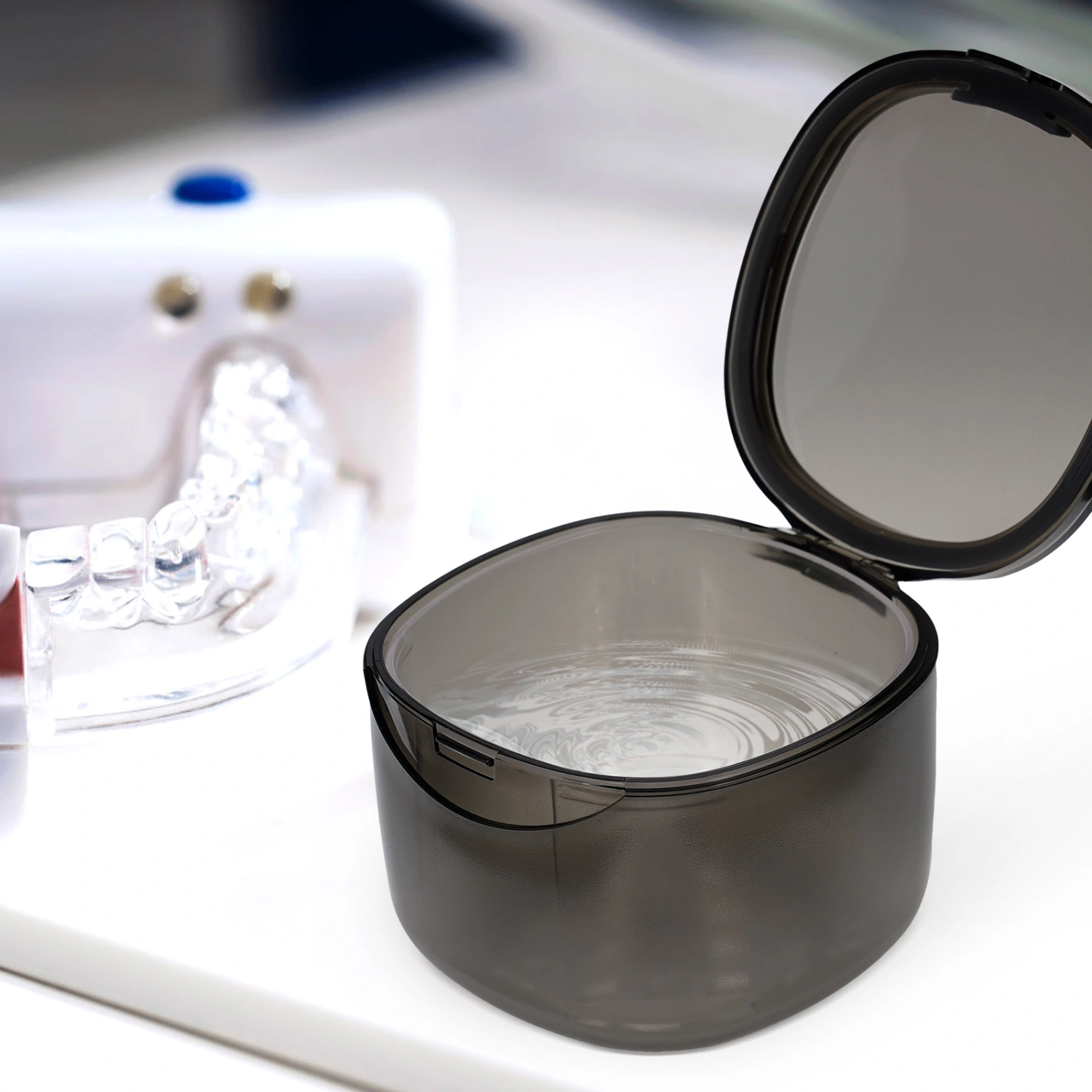 Dental Retainer Case Retainer Cleaner Case Denture Case Denture Bath Box for Cleaning Storage