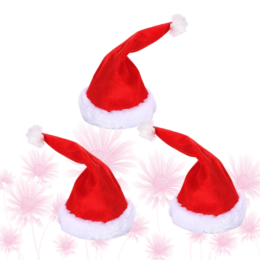 3pcs Christmas Music Electric Hat Creative Santa Claus Party Adorable Headwear Decoration Without Battery