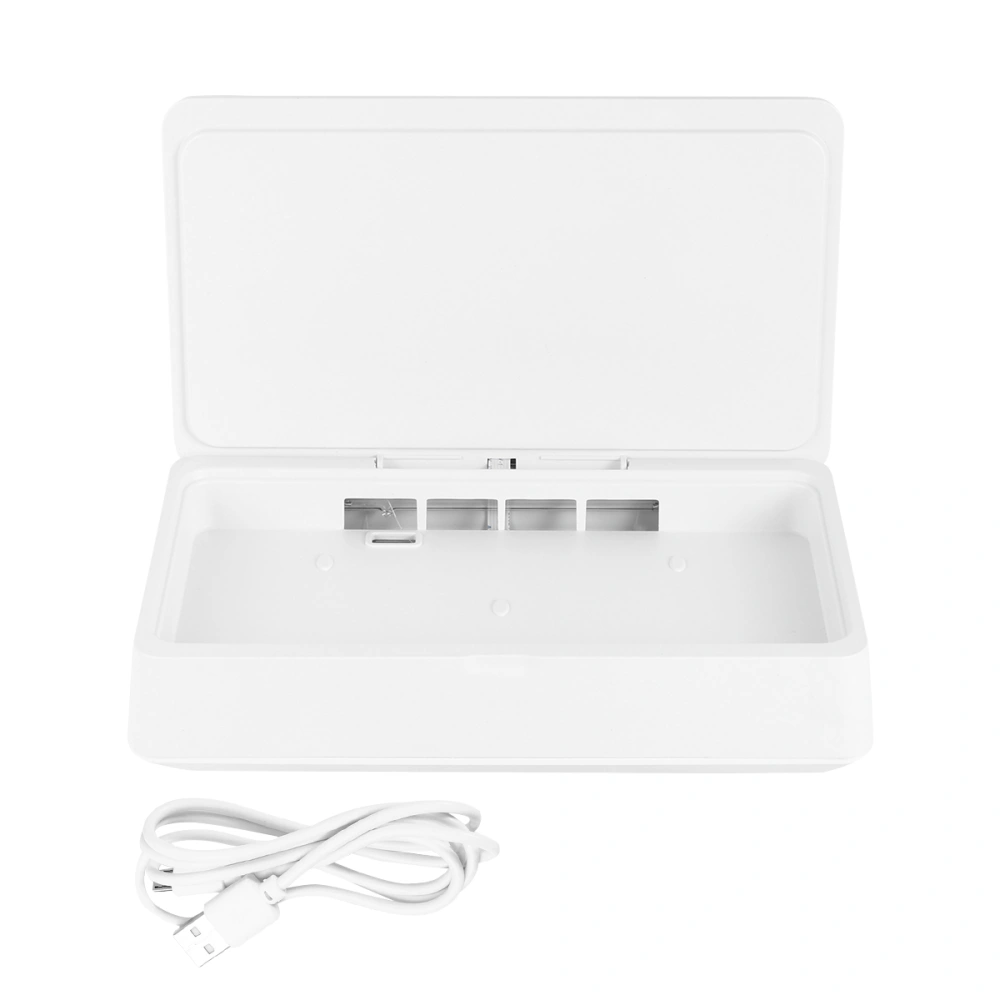 Wireless Touch Control UV Sterilizer Multifunctional Mobile Phone Sanitizier Disinfector UV Disinfection Box for Toothbrushes Makeup Tools Jewelry (White)