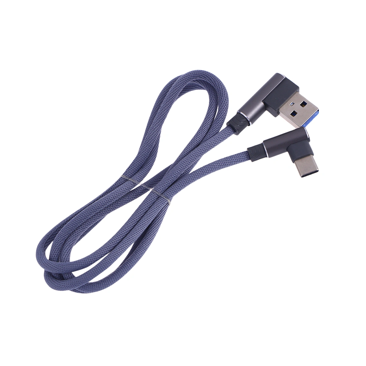1M Right Angle USB Type C Cable Braided USB 2.4 A to 90 Degree USB-C Data Cable Charger Cord for Huawei P20/P20 Pro Mate 10 Galaxy S9/S8+ Note 8 LG V30 V20 G6 and More (Grey)