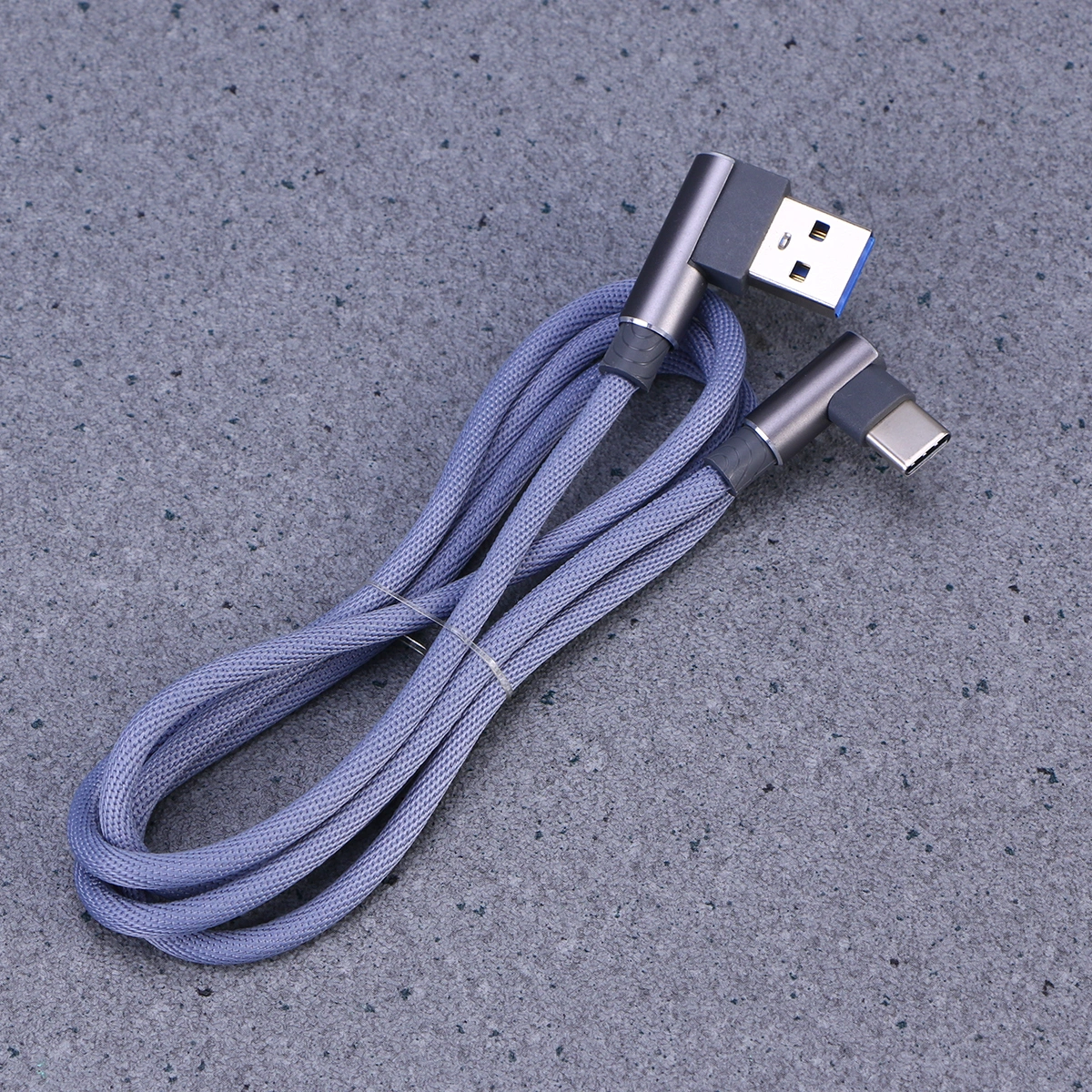 1M Right Angle USB Type C Cable Braided USB 2.4 A to 90 Degree USB-C Data Cable Charger Cord for Huawei P20/P20 Pro Mate 10 Galaxy S9/S8+ Note 8 LG V30 V20 G6 and More (Grey)