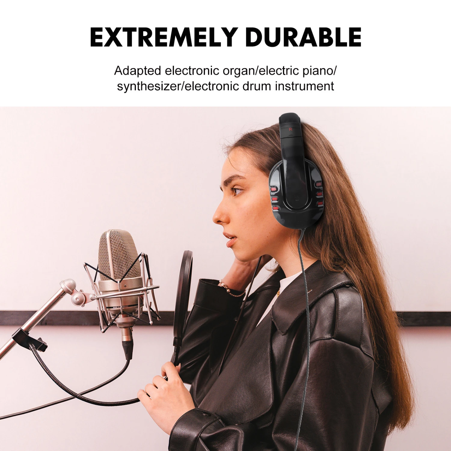 Studio Recording Headphone 6.5mm Wired Recording Headset for Musical Instrument