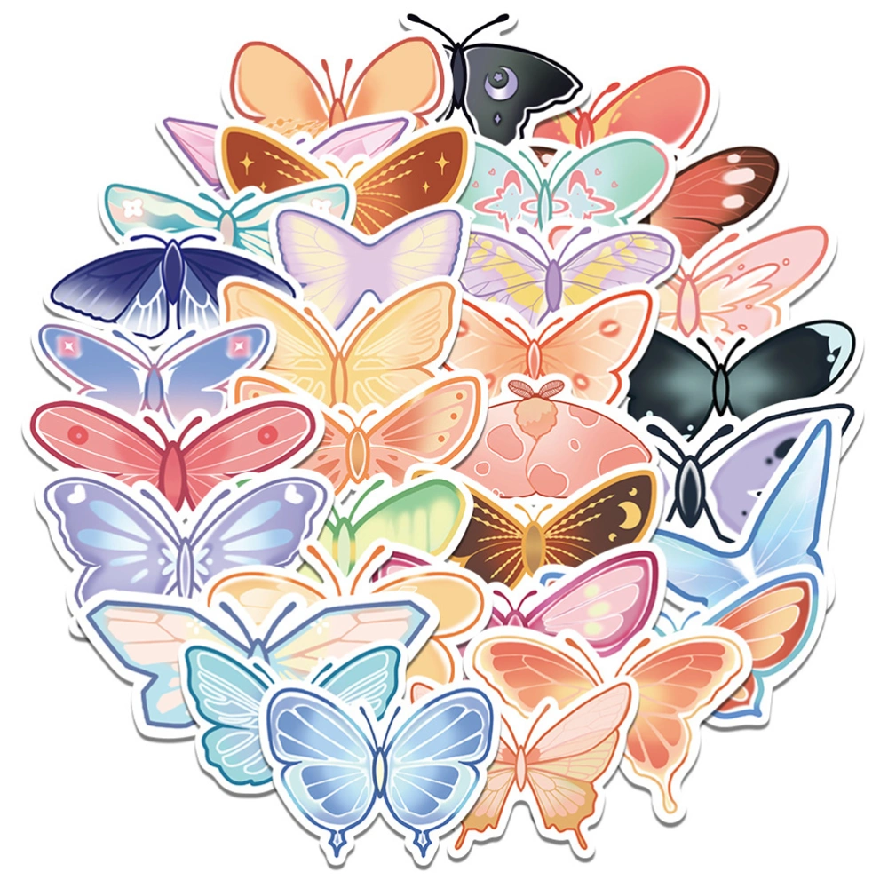 80Pcs Butterflies Stickers Decals for Water Bottle Computer Phone Laptop Tablet Luggage