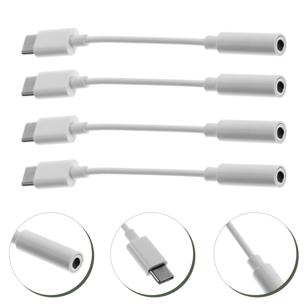 4pcs USB C to 3.5mm Adapter Headphone Jack Adapter Type-c To 3.5mm Earphone Converter