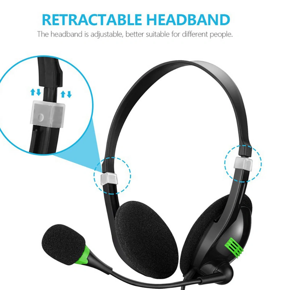 Wired USB Gaming Headset Noise Reduction Mic Wired Control Over Ear Headset