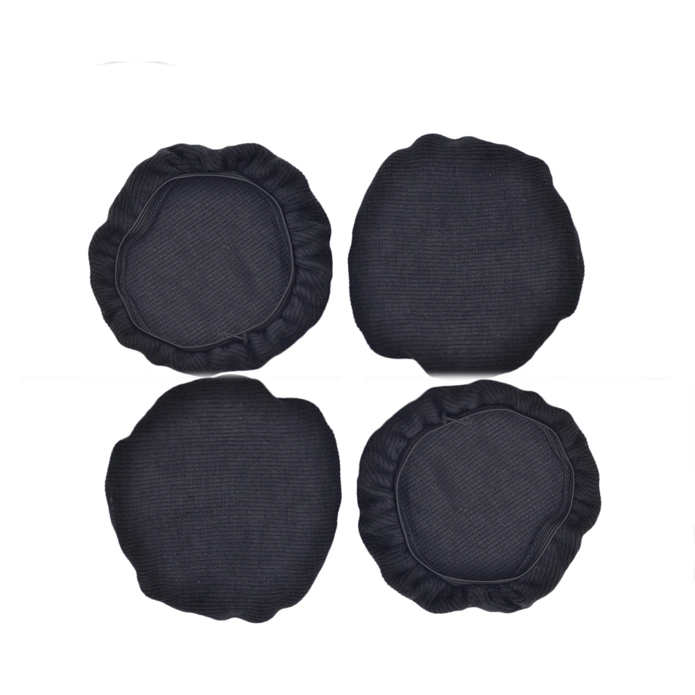 4pcs Stretchable Fabric Headphone Covers Washable Sanitary Ear Pad Earcup Earpad Covers Fit Most On Ear Headphones with 9-11cm L Size (Black)