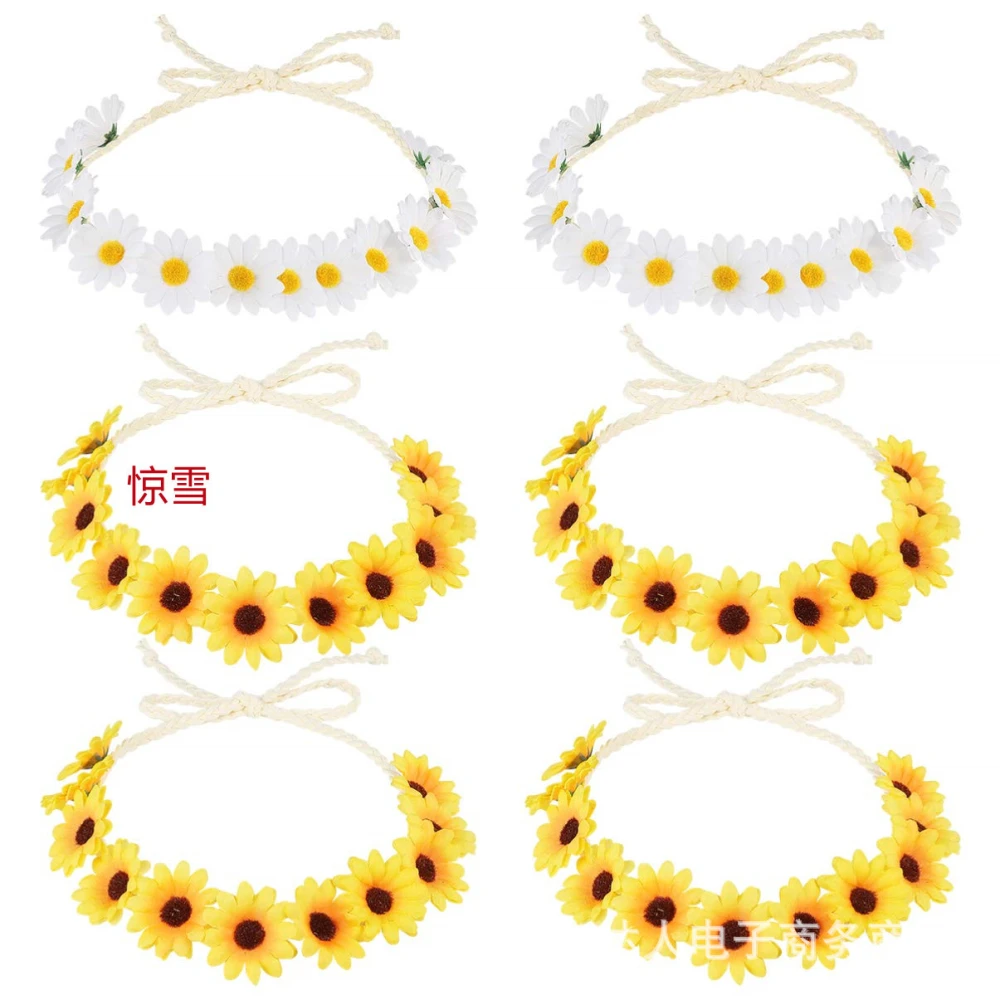 6 pcs Flower Headband Bohemian Flower Hairband Bohemian Headband Decorative Headbands