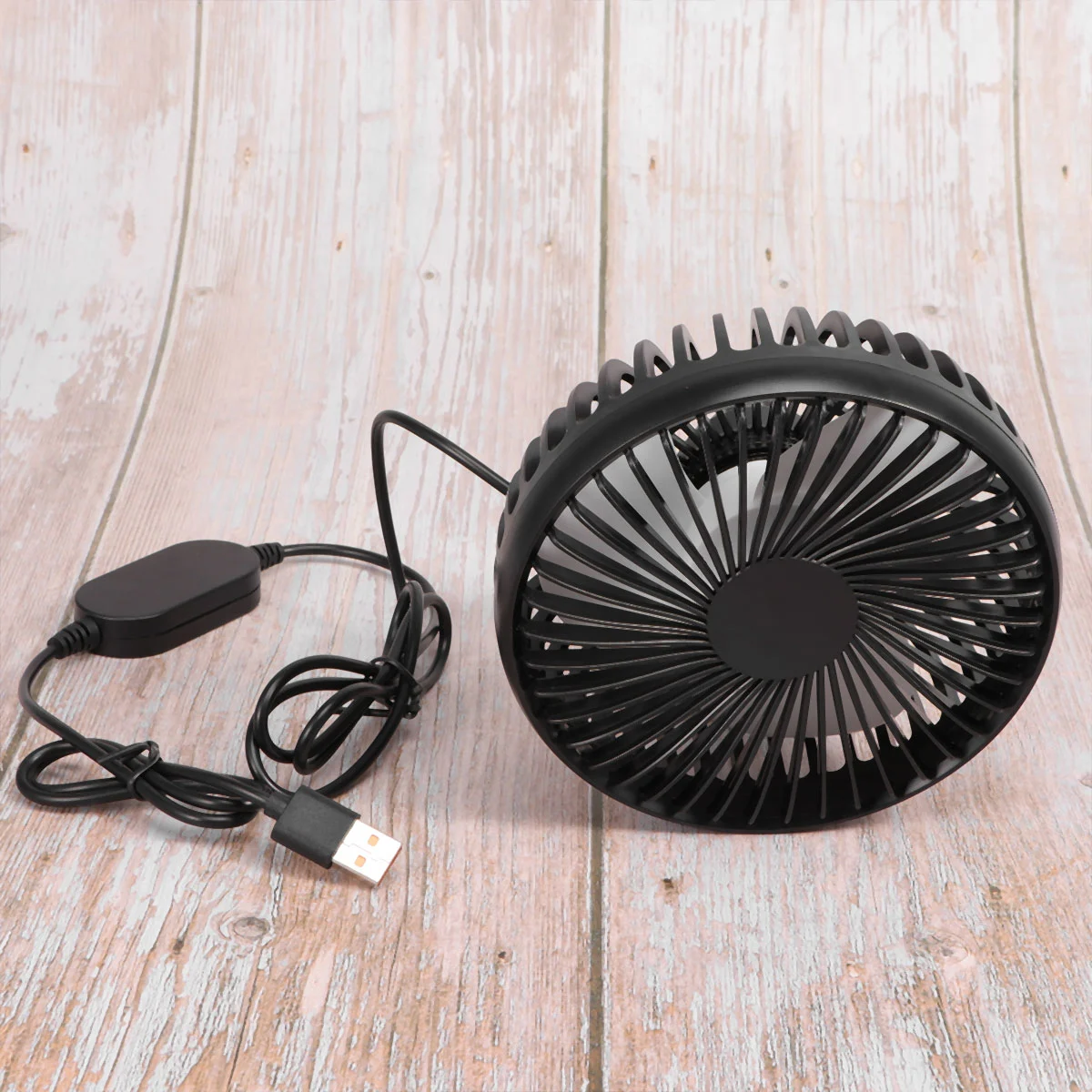 12/24V USB Car Air Cooling Fan Vehicle Dashboard Fans Adjustable Strong Wind Cooler Fan Car Interior Accessories (Black)