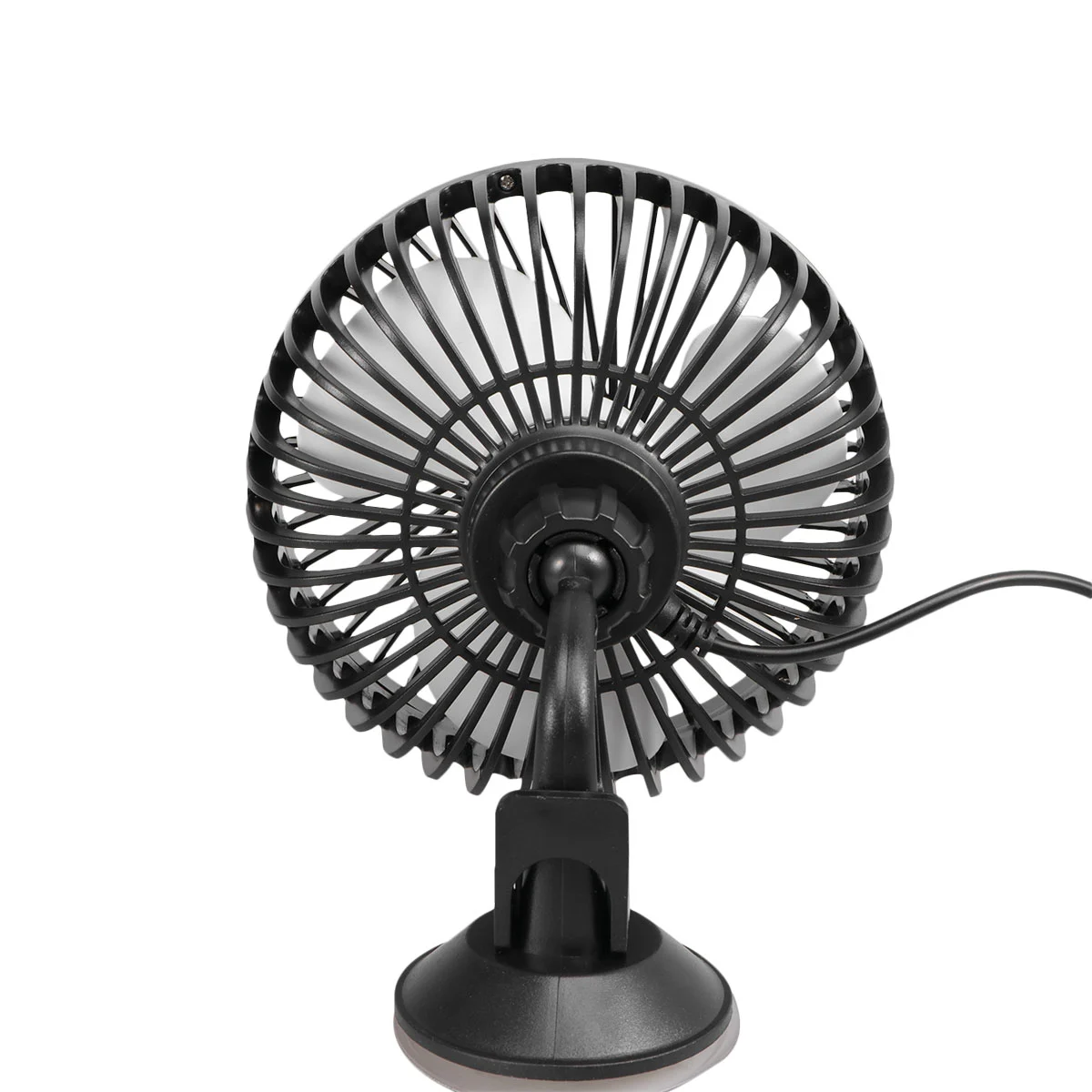 12/24V USB Car Air Cooling Fan Vehicle Dashboard Fans Adjustable Strong Wind Cooler Fan Car Interior Accessories (Black)
