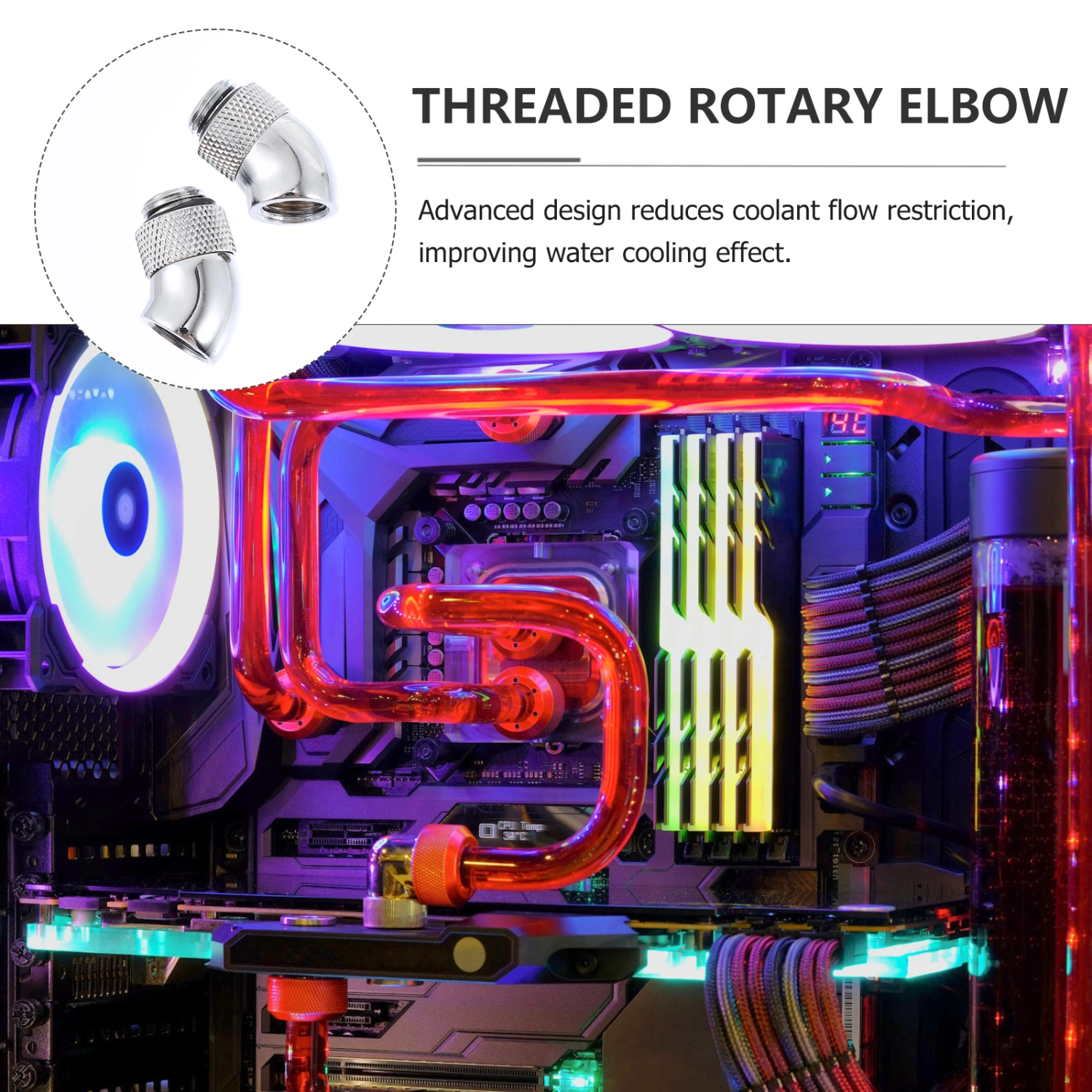 2PCS Fitting for Computer Water Cooling Computer Liquid Cooling System Supply