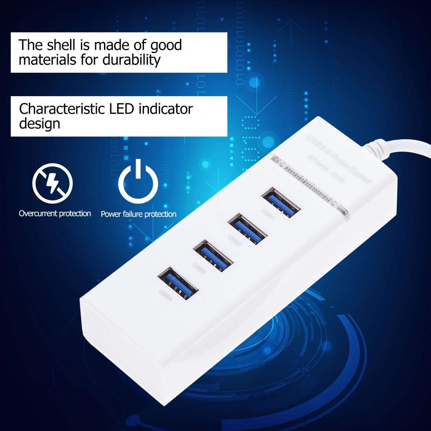 1 Pc 4 Ports USB HUB 3.0 Splitter Adapter Multi Expansion Cable Adapter