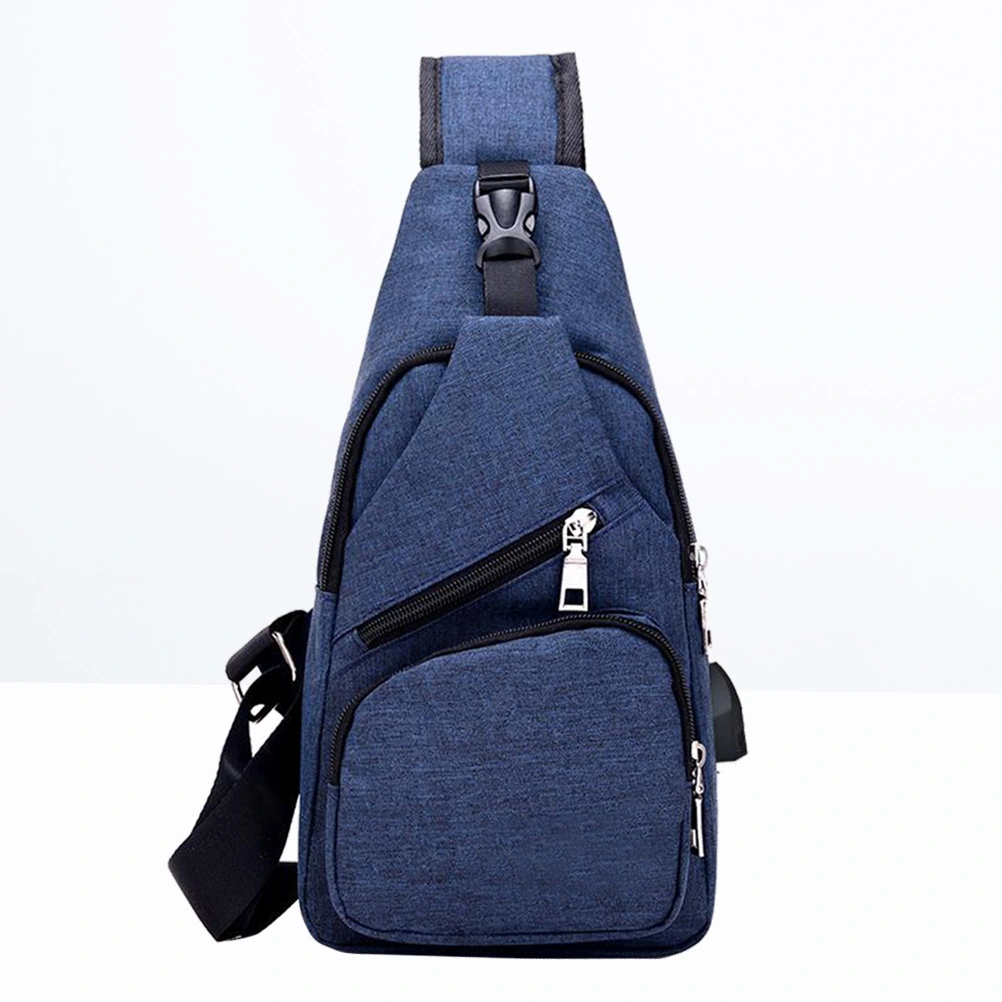 Sling Bag Men Chest Pack Crossbody Bags Causal Daypacks for Hiking Cycling and Travel Bags with USB Charging Port (Blue)