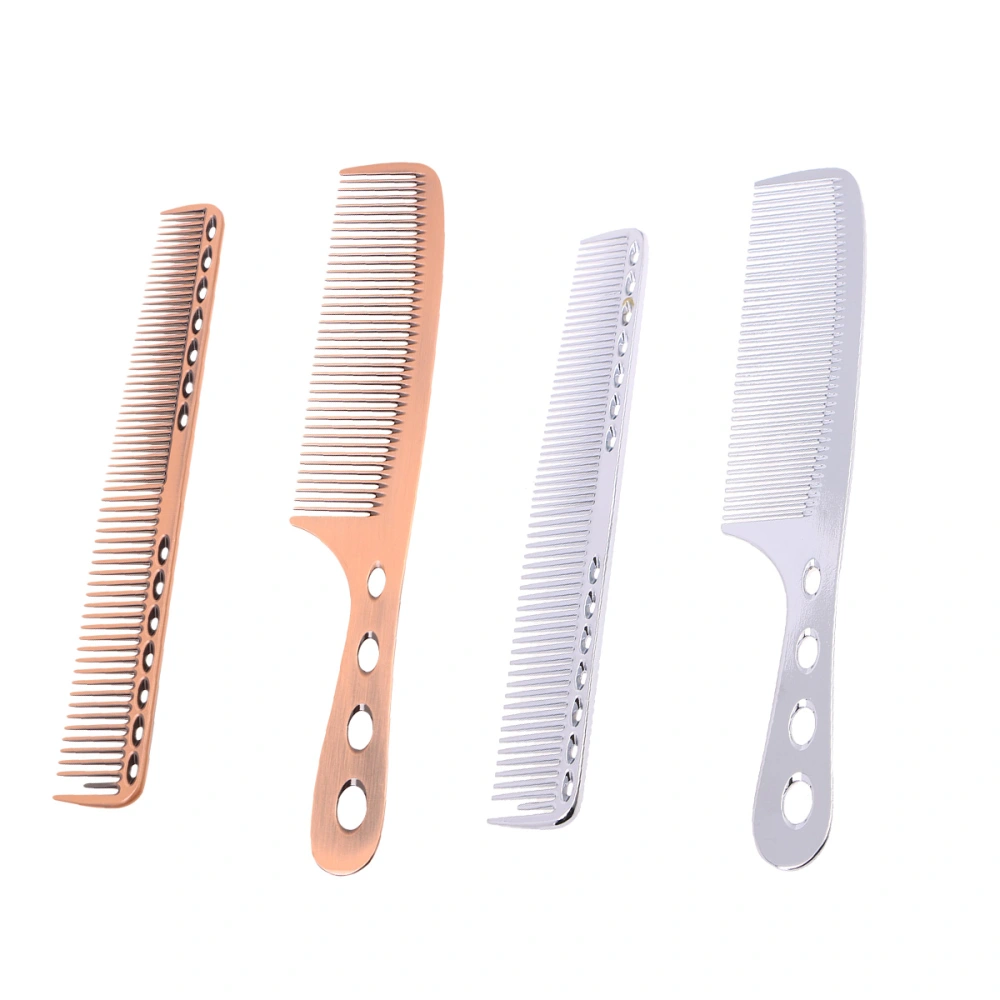 2-Packs Aluminum Barber Comb Set Pack for Men Women Professional Hairdressing Salon Combs Hair Cutting Tool Detangler Comb(Bronze)