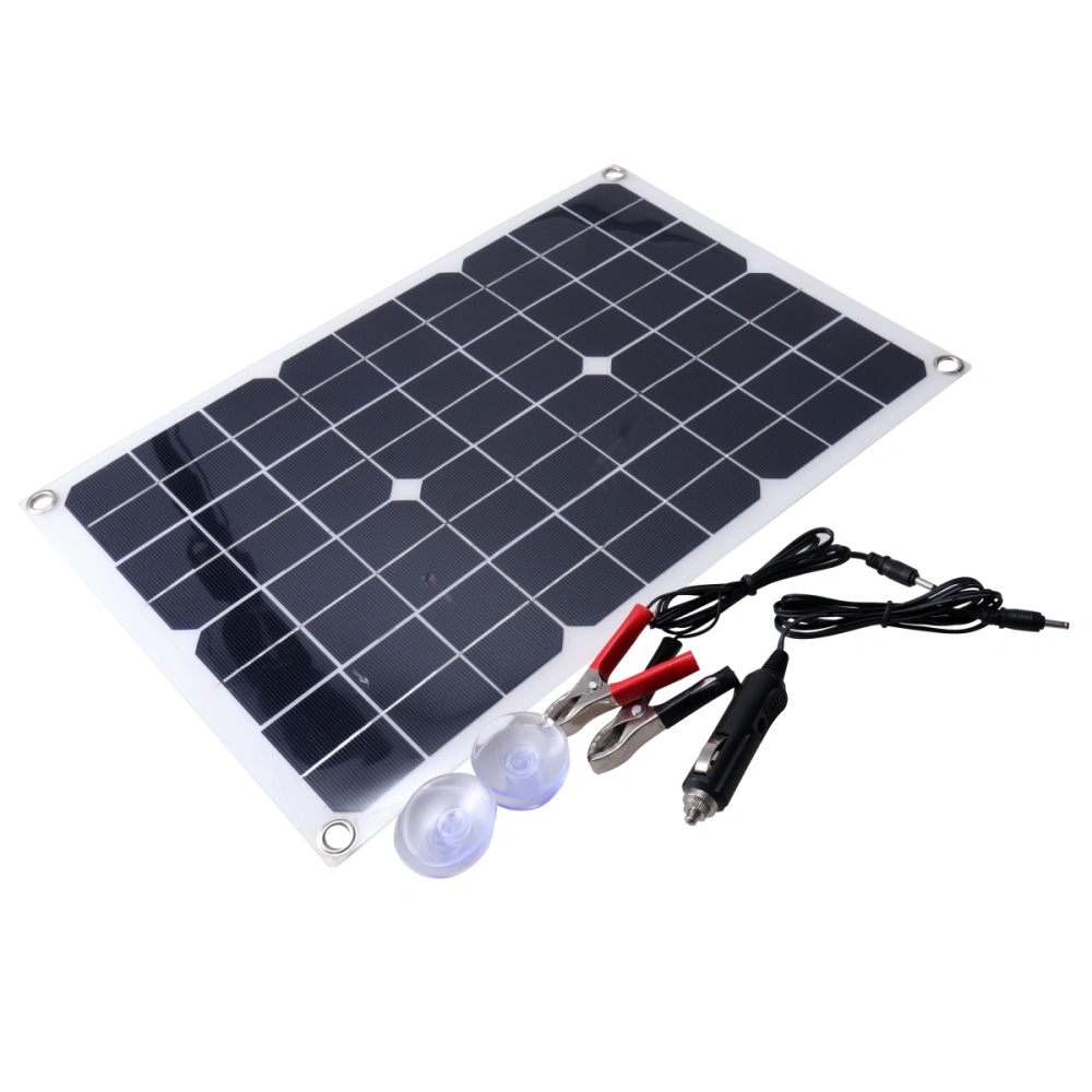 20W 20W 18V Flexible Bendable Monocrystalline Solar Panel Kit Charger with Suction Cups Car Charger Battery Clip for Car Boat RV Cabin Tent Trailer