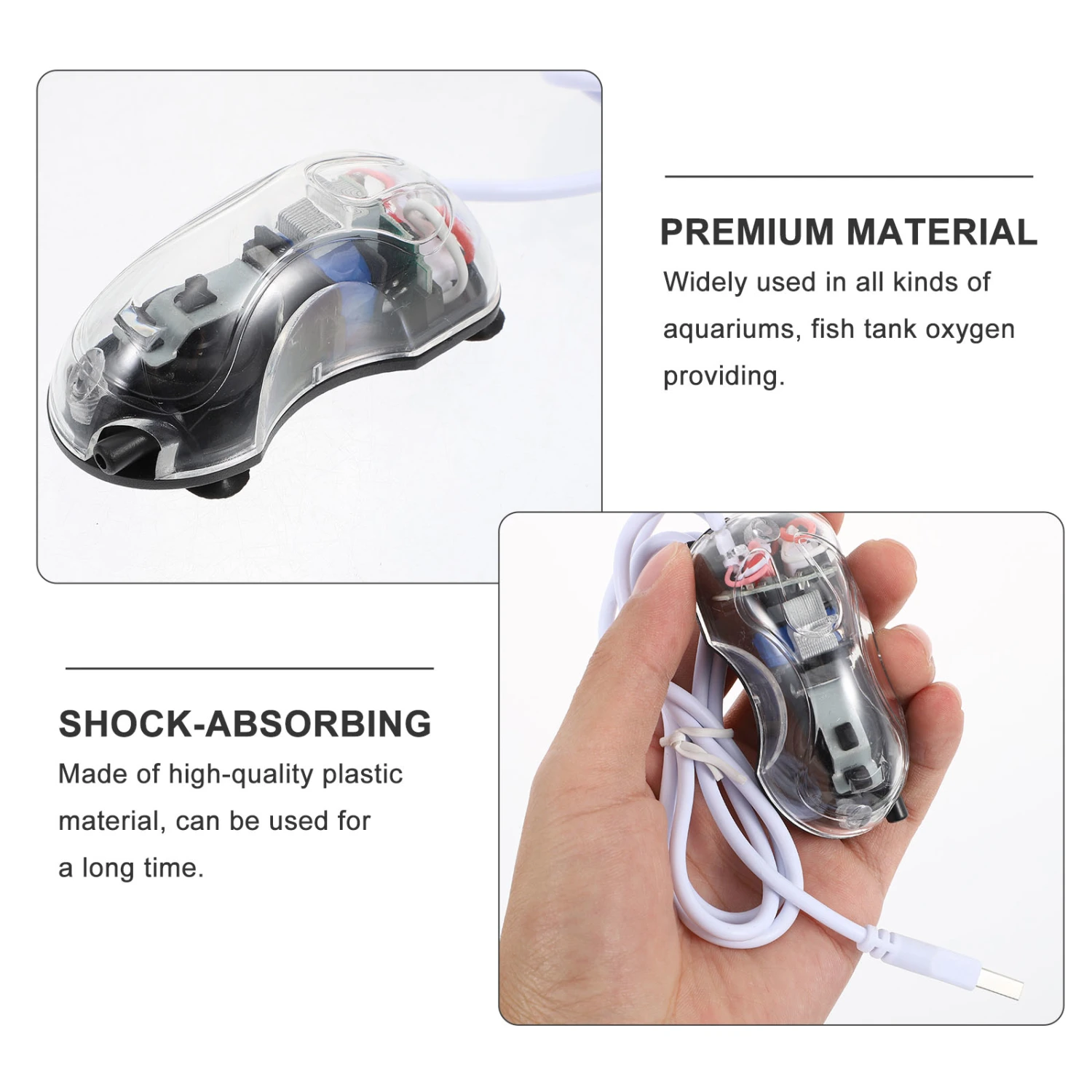 USB Aquarium Oxygen Pump Plastic Fish Tank Air Aerator Pump Mute Oxygen Pump