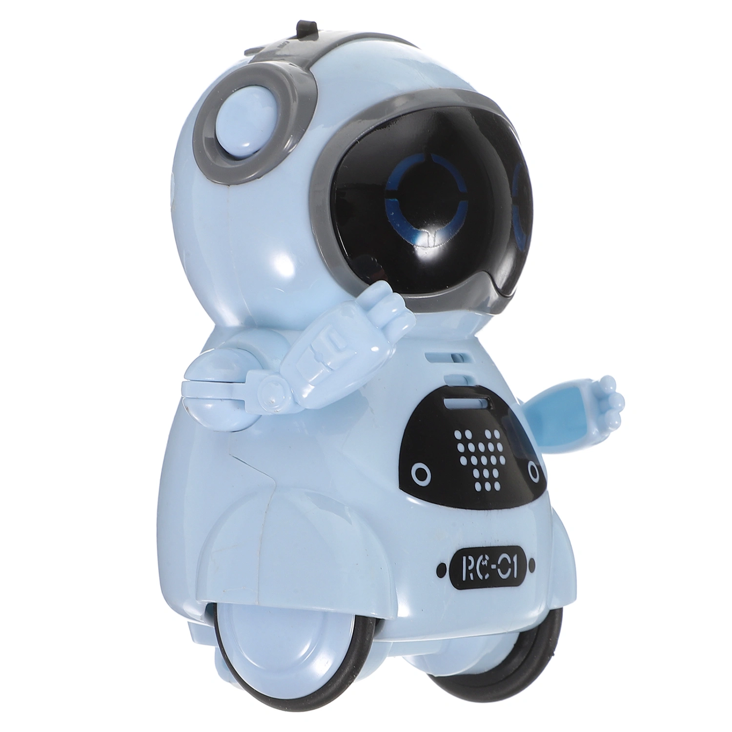 Intelligent Mini RC Robot Toy Talking Sound Control Walking Dancing Singing with LED Light for Kids (Sky-blue)