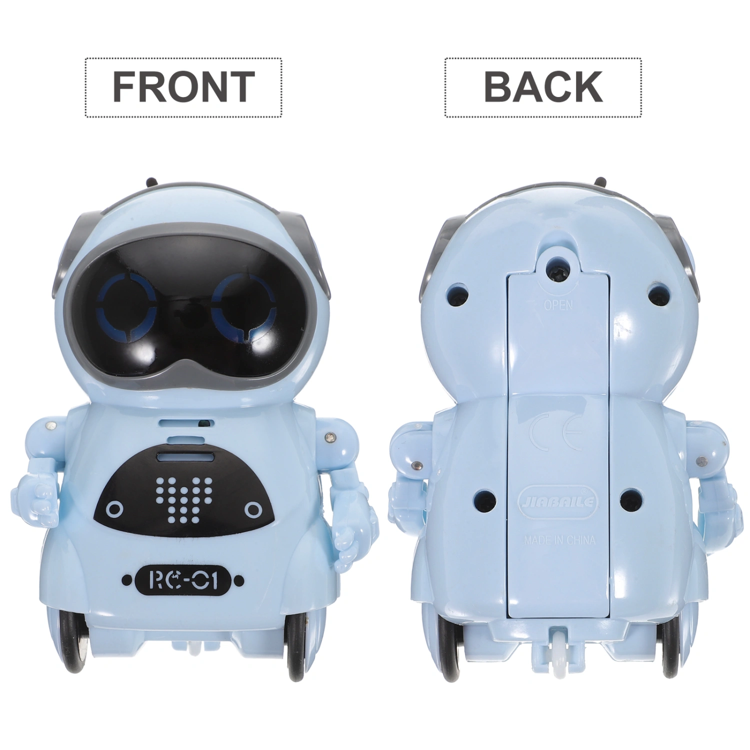 Intelligent Mini RC Robot Toy Talking Sound Control Walking Dancing Singing with LED Light for Kids (Sky-blue)