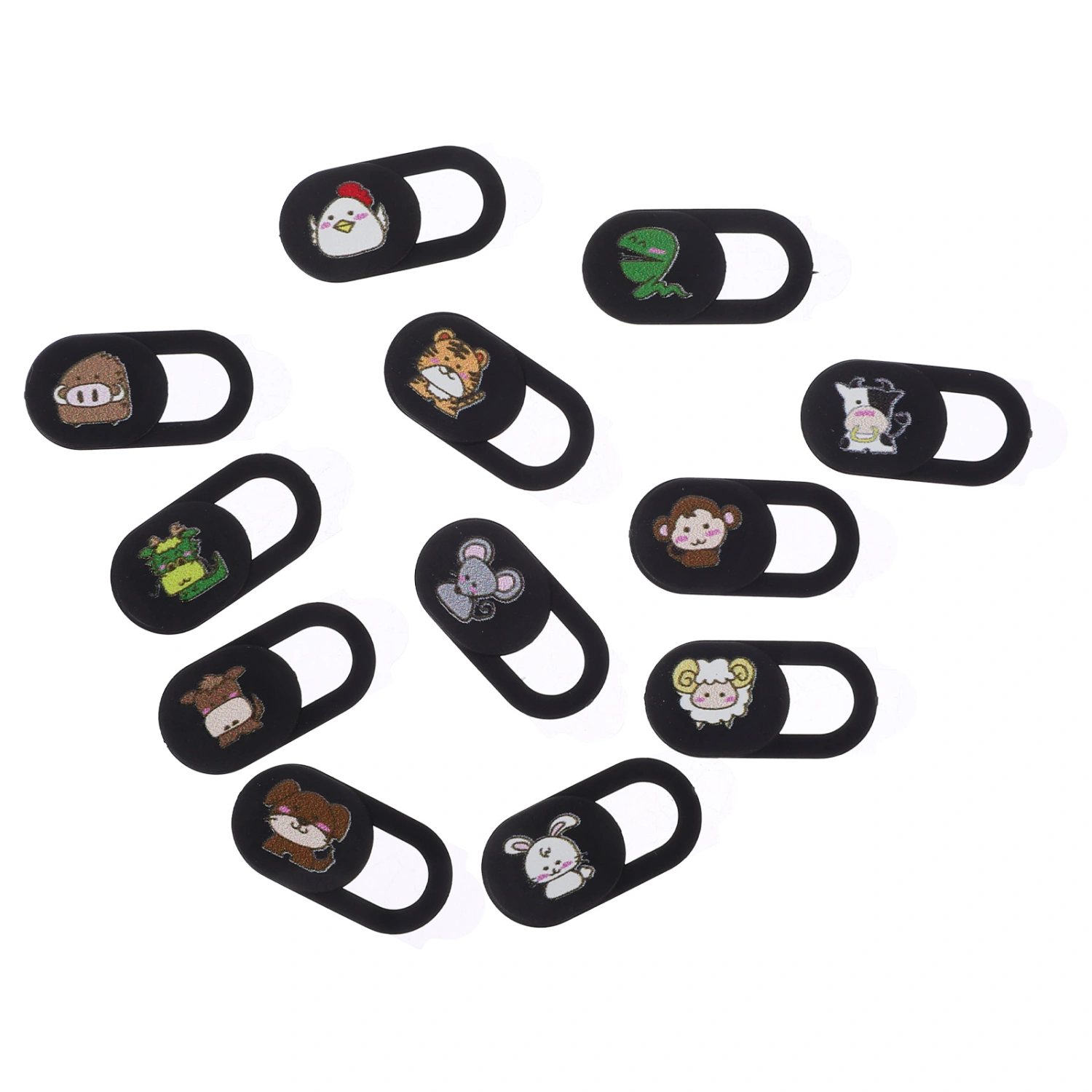 12pcs Cartoon Animal Camera Cover Slide Phone Webcam Slider Camera Cover