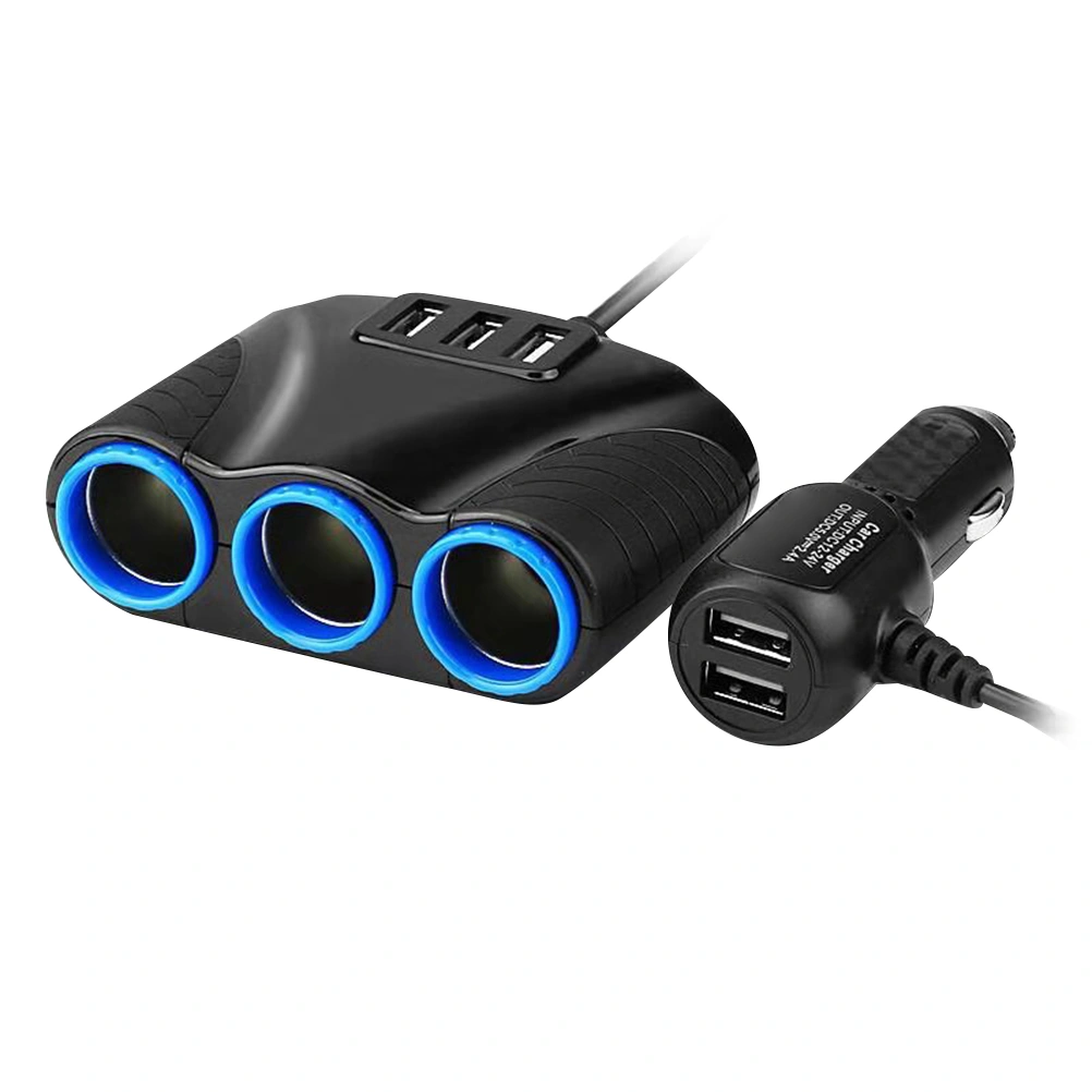 Car Cigarette Lighter Charger Auto Five Socket Splitter Plug USB Charger Plug