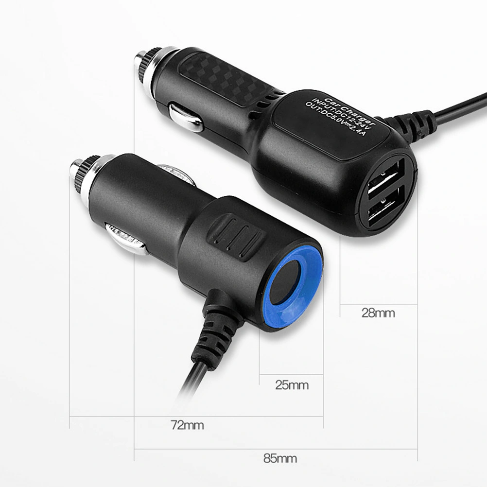 Car Cigarette Lighter Charger Auto Five Socket Splitter Plug USB Charger Plug