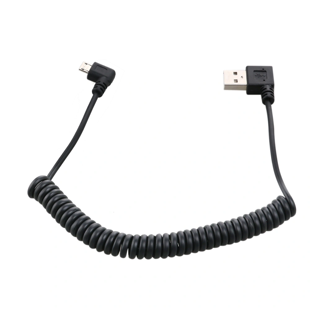 1.5m Spiral Coiled USB Micro 5 Pin Male to USB 2.0 Male Data Charge Cable (Black)