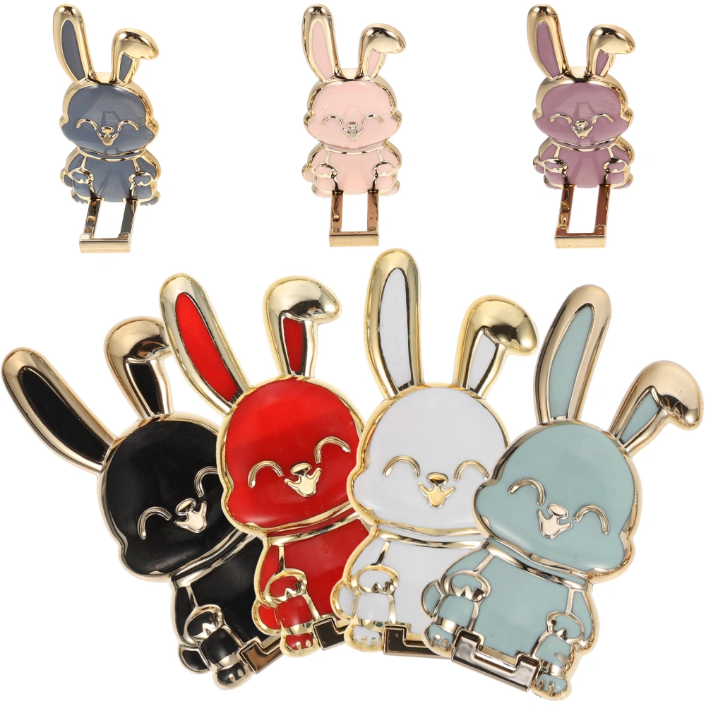 7pcs Adorable Cartoon Design Phone Stand Rabbit Shape Phone Holder Folding Desktop Phone Rack