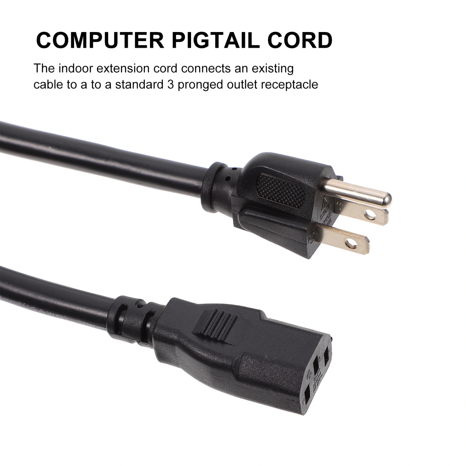 1pc 3-Prong Plug Cable Replaceable Electrical Appliances Power Line (US Plug)