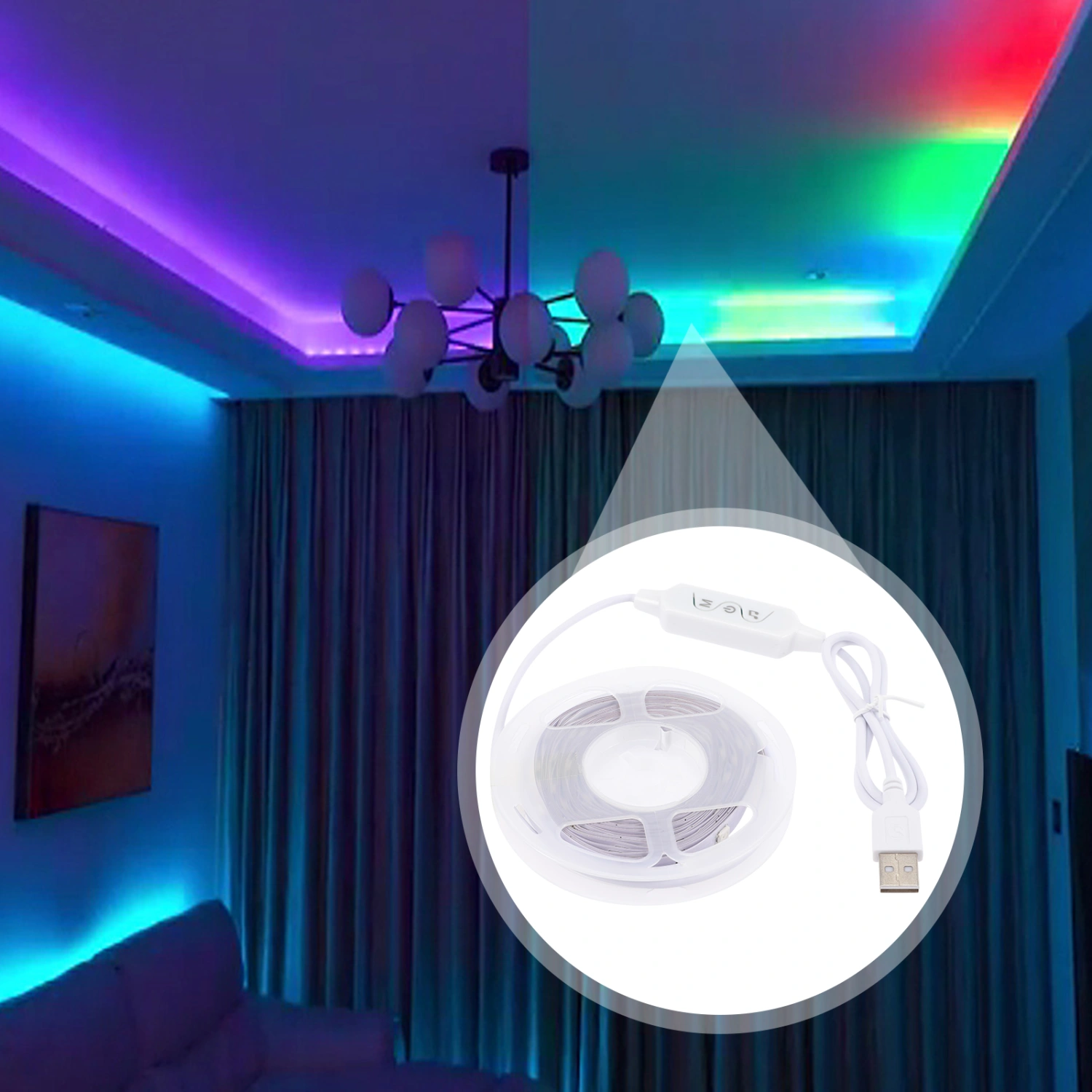 Strip Light RGB LED Strip Flexible Lighting Aesthetic Room Decor Rope Light