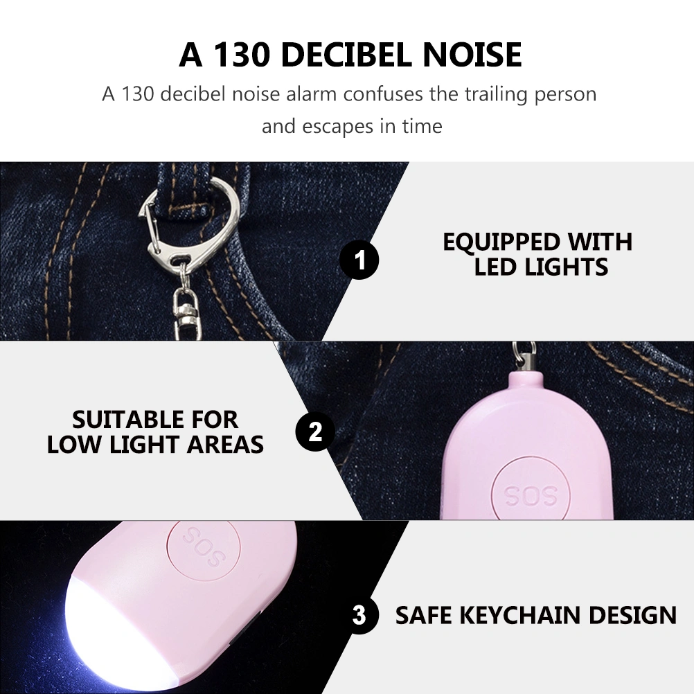 2PCS Personal Sound Alarm with LED Light Portable Emergency Safety Alarm Supply