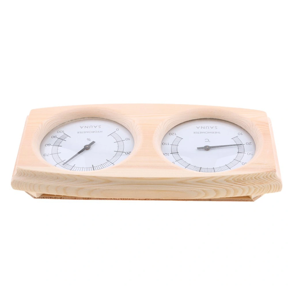 Wooden Sensor Multiple Thermometer Hygrometer Pointer Hygrothermograph for Sauna Steam Box (Golden)