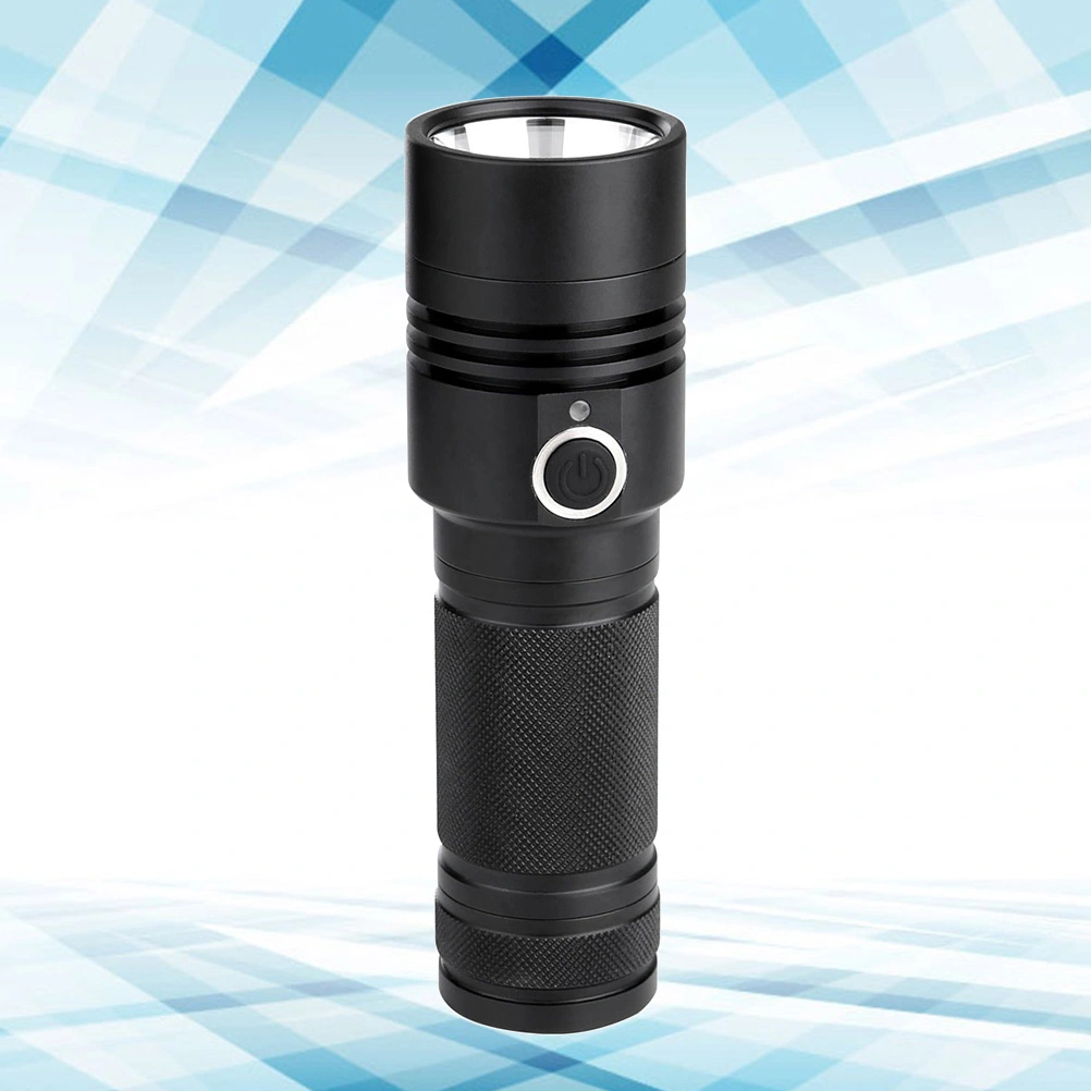 USB Rechargeable LED Flashlight 1100LM 4-Mode Water-Resistant White Light Torch for Camping and Hiking (Black)