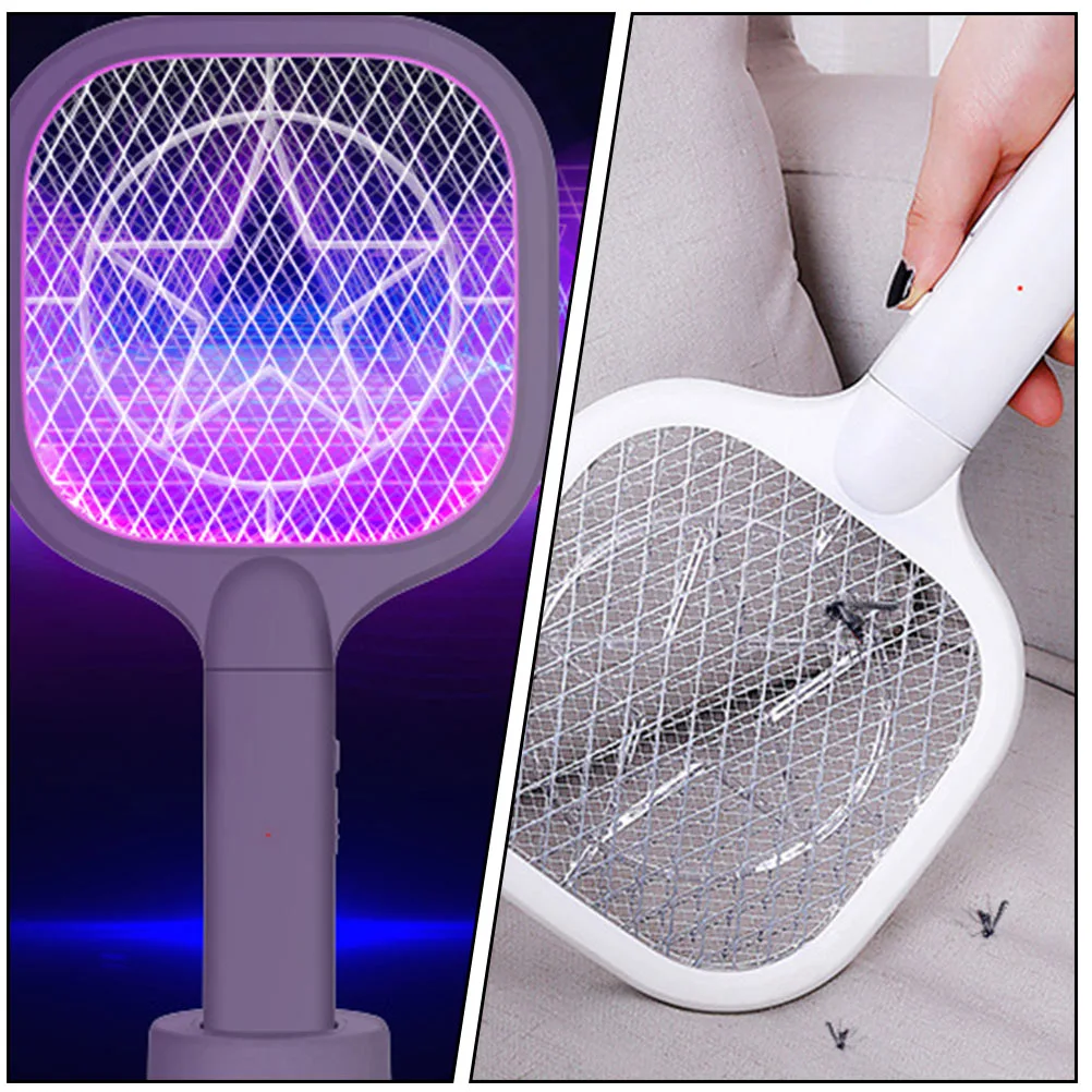 1pc Household USB Swatter 2 in 1 Mosquito Trap Killing Swatter Portable Swatter