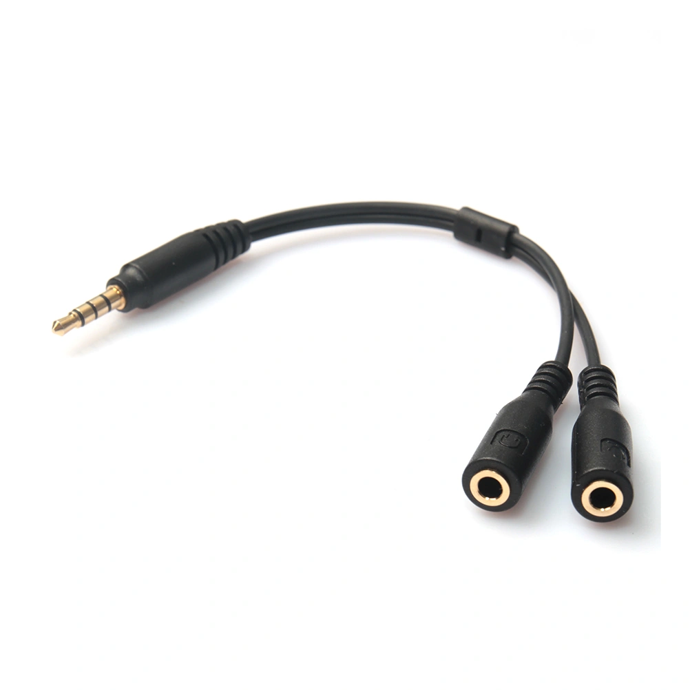 3.5mm Stereo Audio Male to 2 Female Headphone Mic Y Splitter Cable Adapter