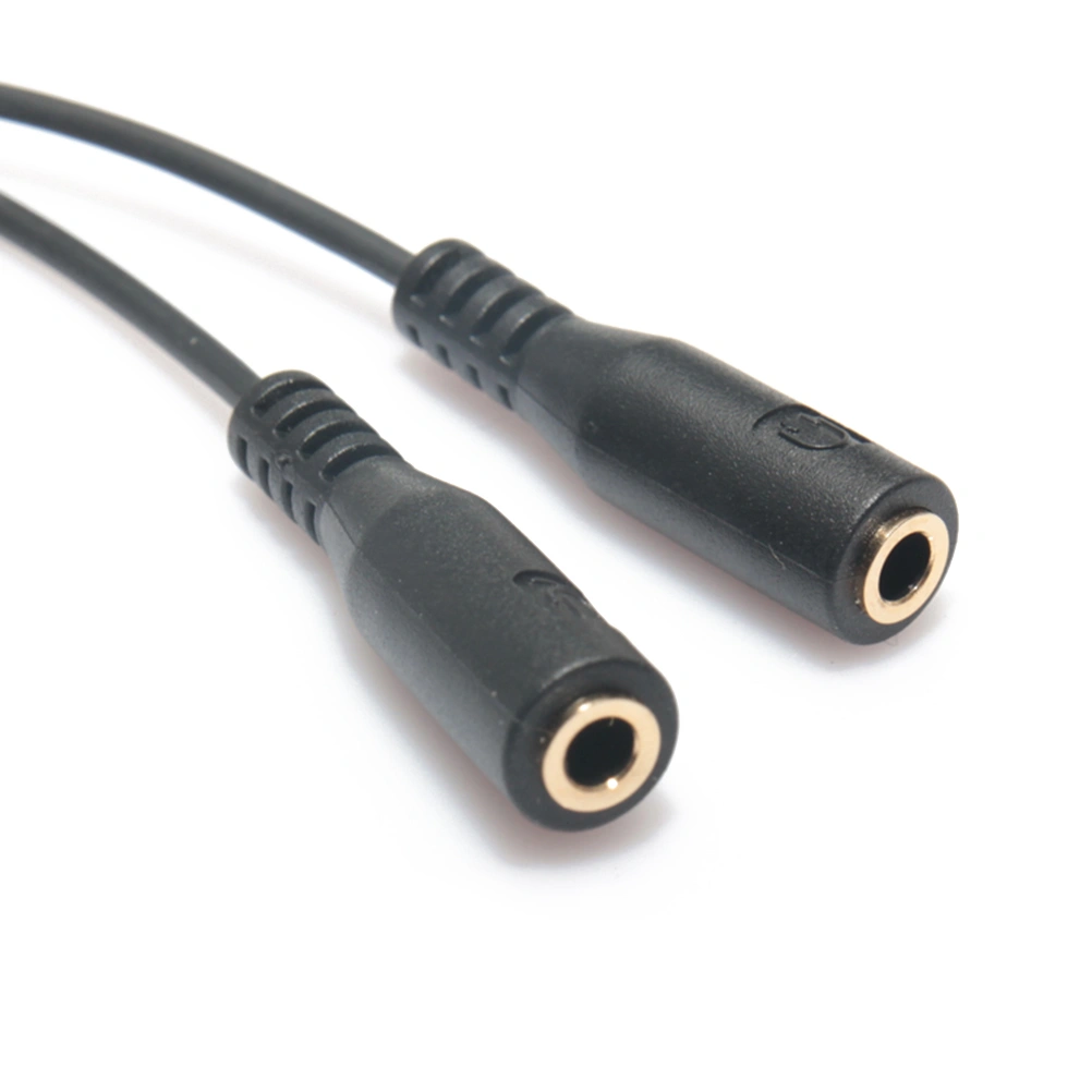 3.5mm Stereo Audio Male to 2 Female Headphone Mic Y Splitter Cable Adapter