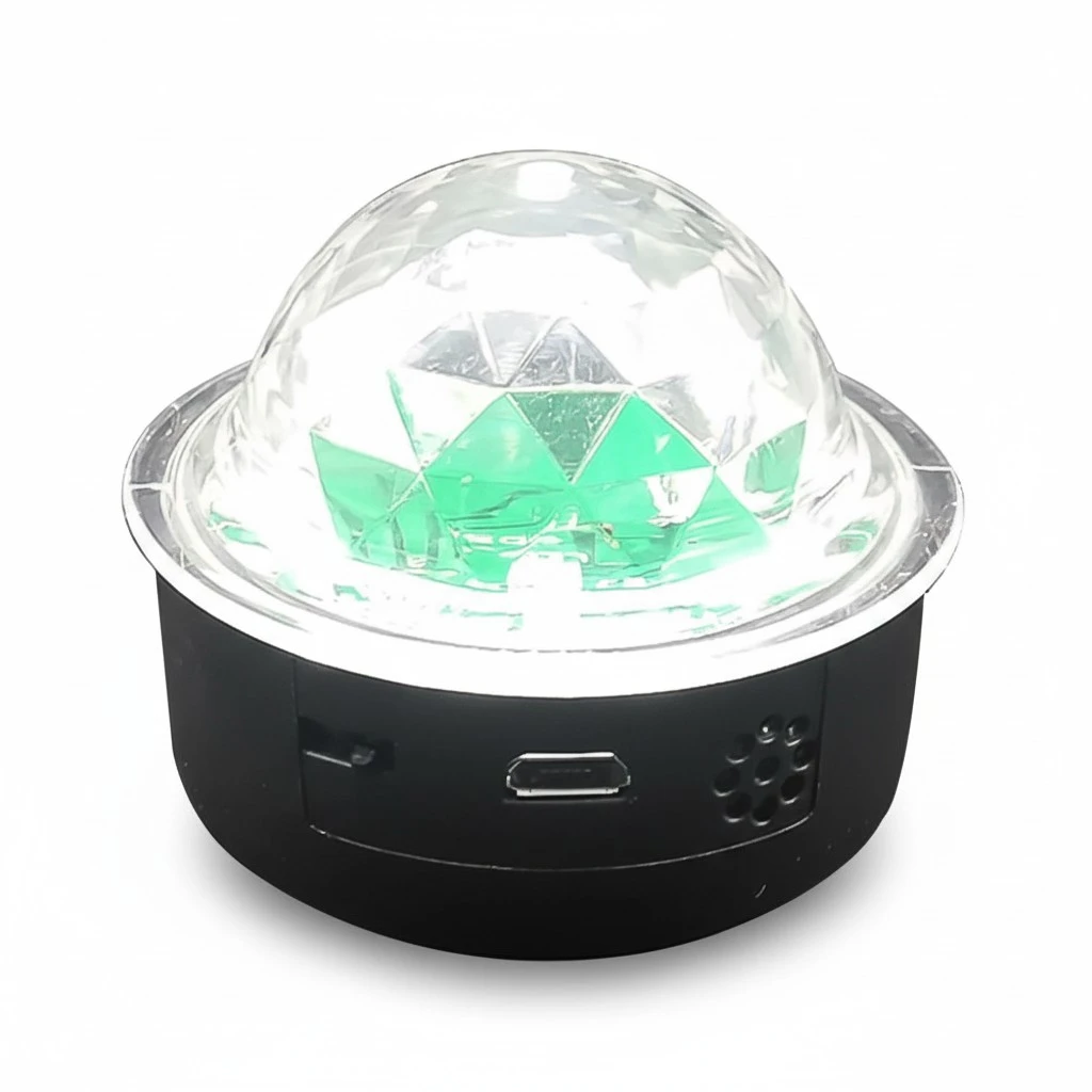 1pc Voice Control Stage Lamp Disco Light Colorful USB Crystal Ball Lamp Black