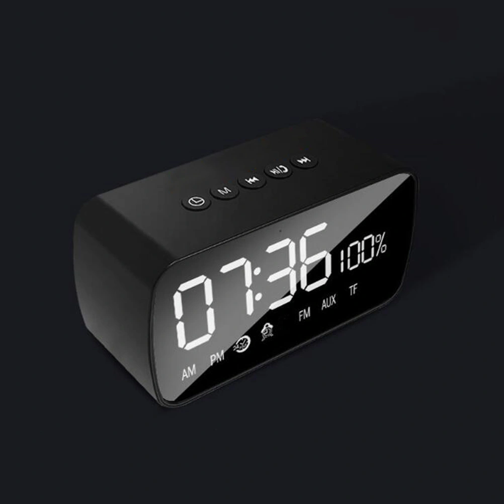 A5 Digital Alarm Clock AM FM Radio with Large Display Night Lights Snooze (Black)