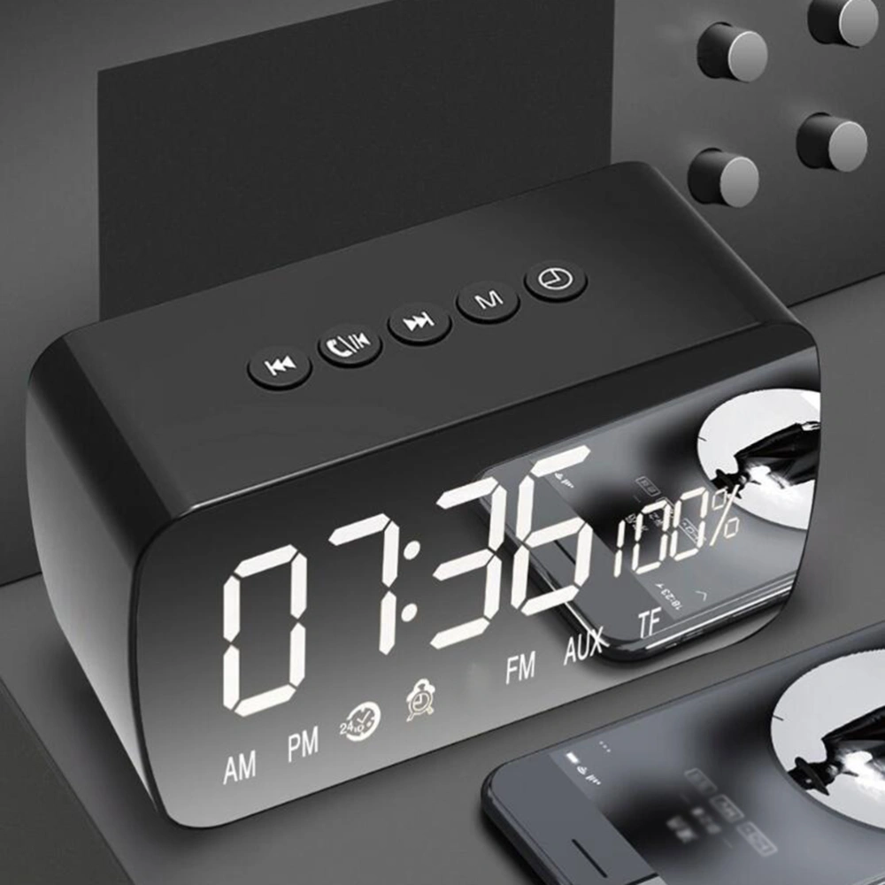 A5 Digital Alarm Clock AM FM Radio with Large Display Night Lights Snooze (Black)