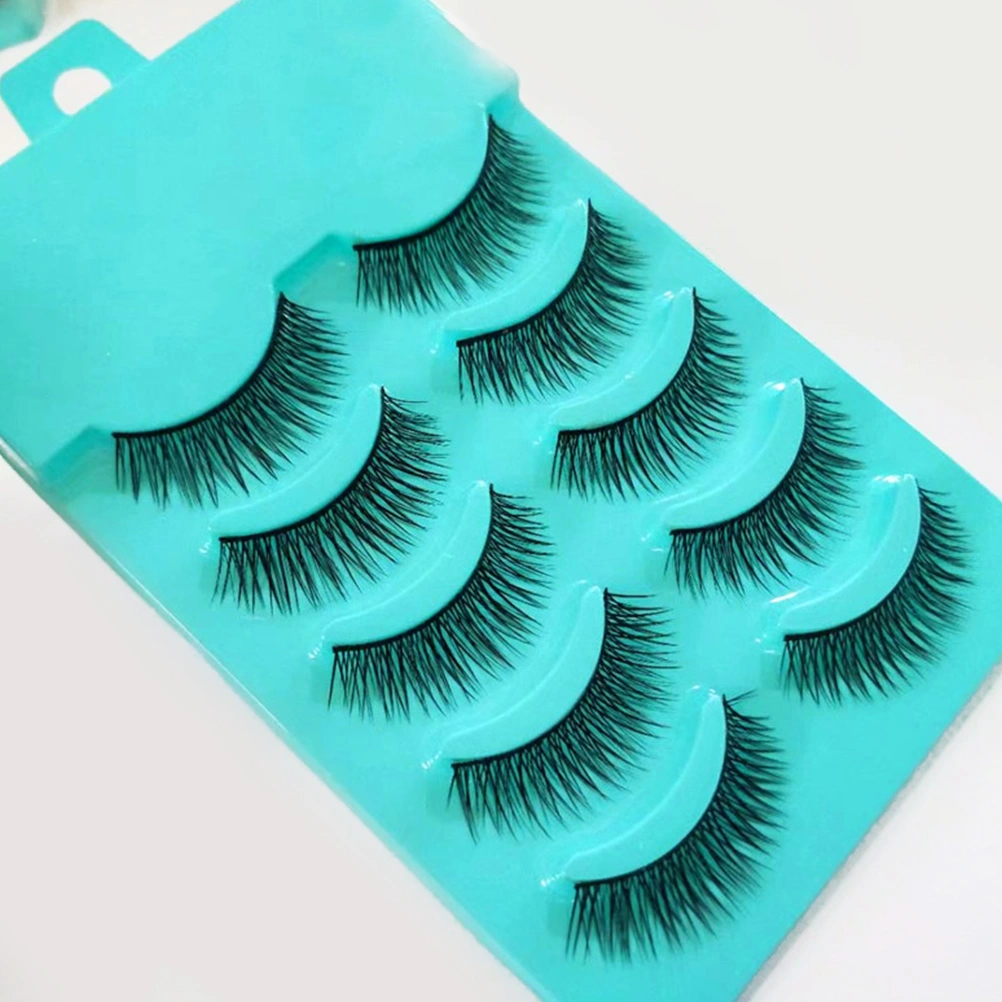 5 Pairs Long False Eyelashes Natural Fake Eyelashes Fashion Makeup Tools Cotton Stalk Eye Lashes Extension