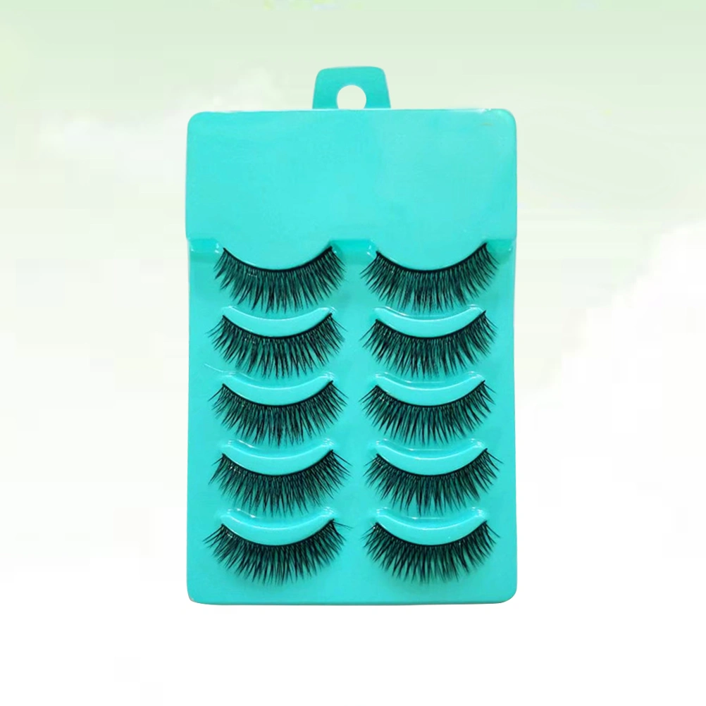 5 Pairs Long False Eyelashes Natural Fake Eyelashes Fashion Makeup Tools Cotton Stalk Eye Lashes Extension