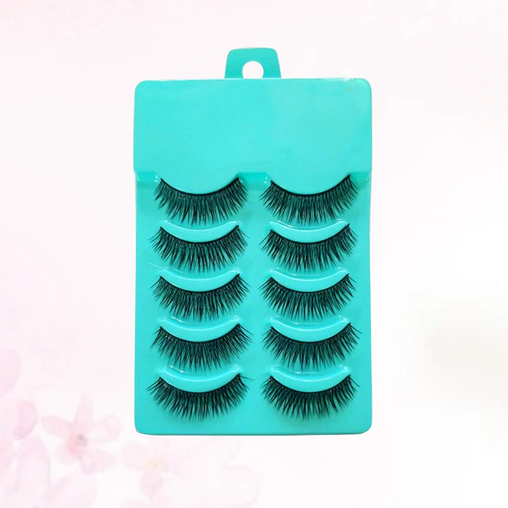 5 Pairs Long False Eyelashes Natural Fake Eyelashes Fashion Makeup Tools Cotton Stalk Eye Lashes Extension