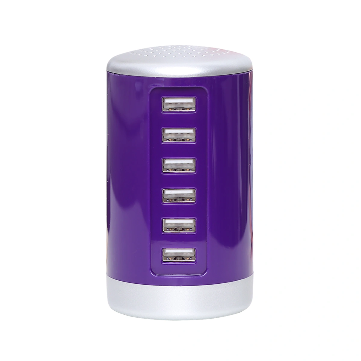 6 Port USB HUB Power Adapter Mobile Phone Charger Desk Charging Plate With US Plug(Purple)