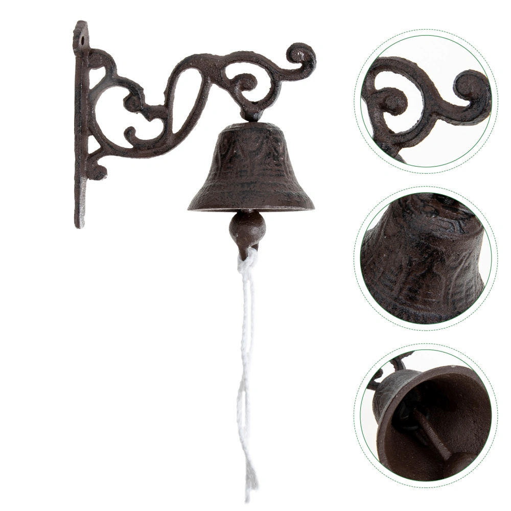 Wall Hanging Bell Iron Doorbell Welcome Sign Retro Style Manually Shaking Doorbell