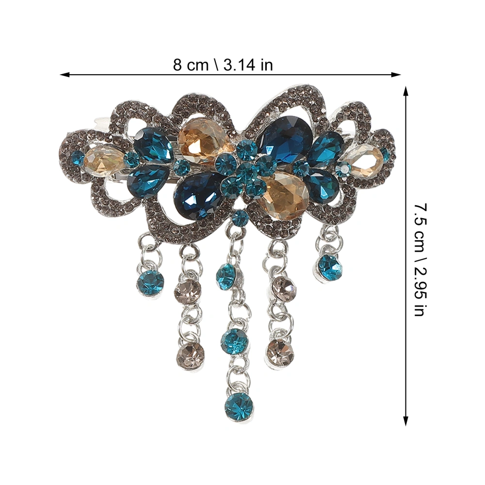 2pcs Hair Clips Women Rhinestone Hairpin Luxurious Tassel Hair Clips Hair Accessories Spring Hairpins