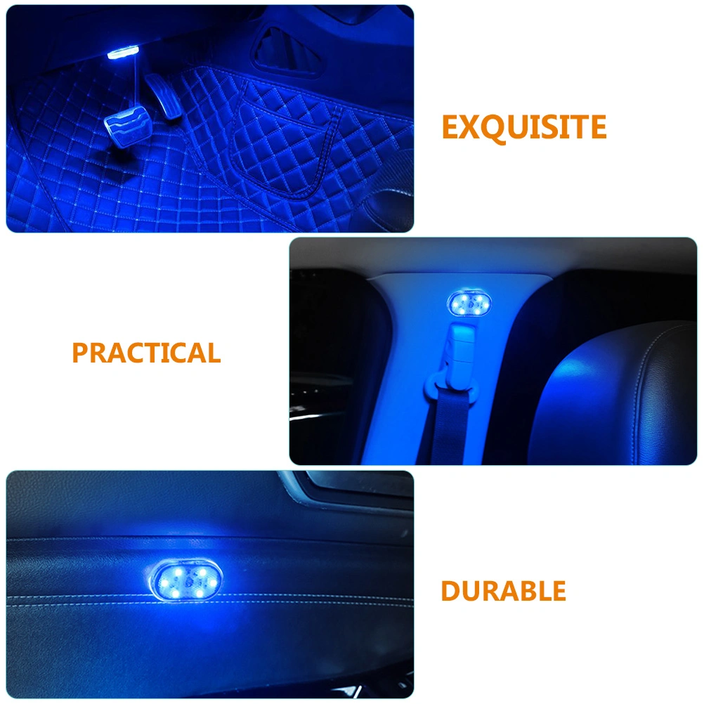 2Pcs Car Interior Light 7 Colors LED Car Lights Auto Atmosphere Lamps Decoration