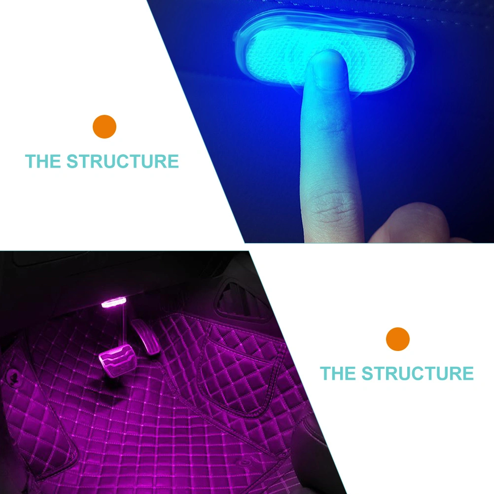 2Pcs Car Interior Light 7 Colors LED Car Lights Auto Atmosphere Lamps Decoration