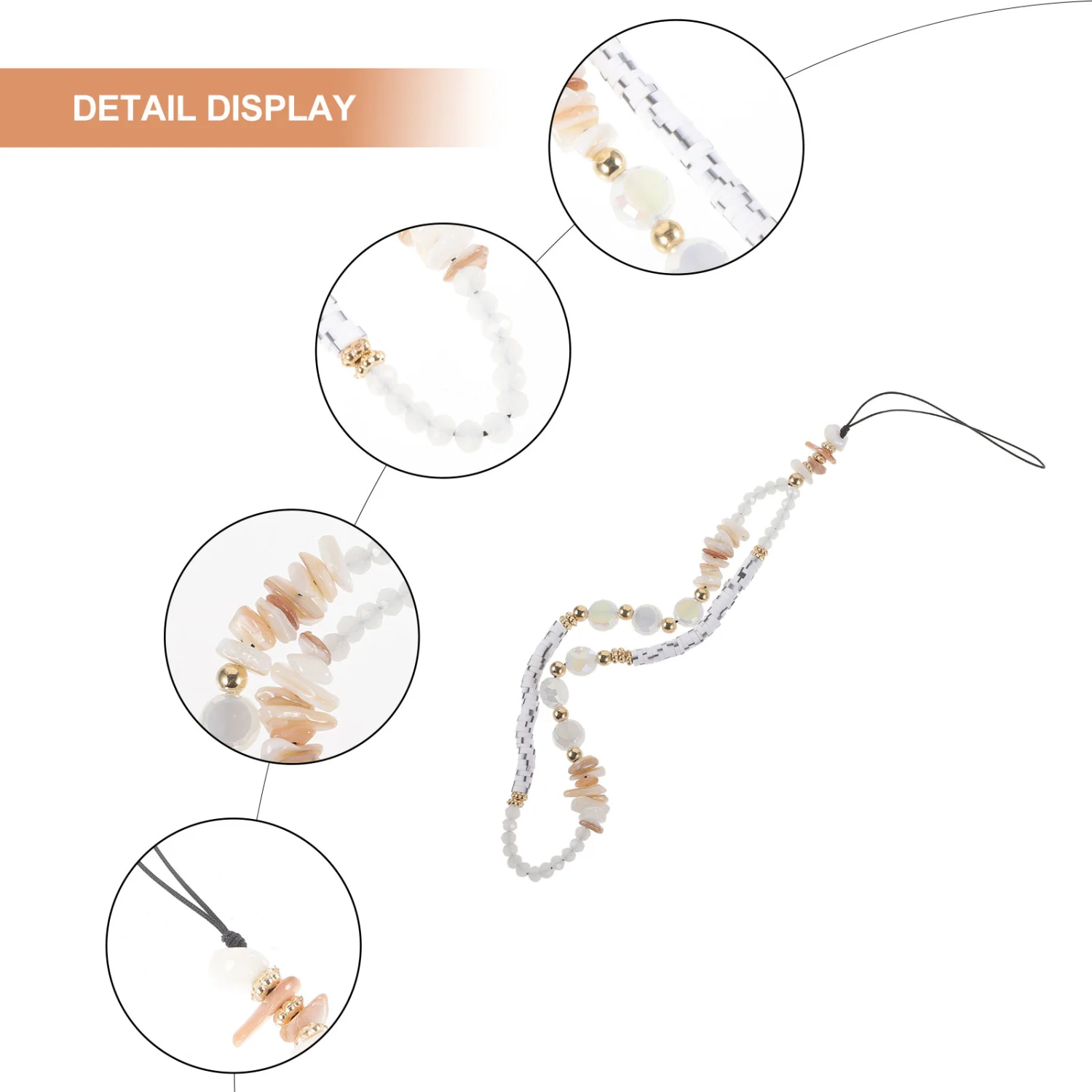Beaded Phone Strap Charm Beaded Cellphone Charm Kawaii Phone Lanyard Wrist Strap